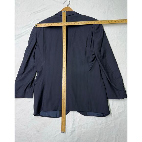 Giorgio Armani Le Collezioni Mens 41-L Navy Wool Blazer Jacket Made in Italy - Picture 8 of 14